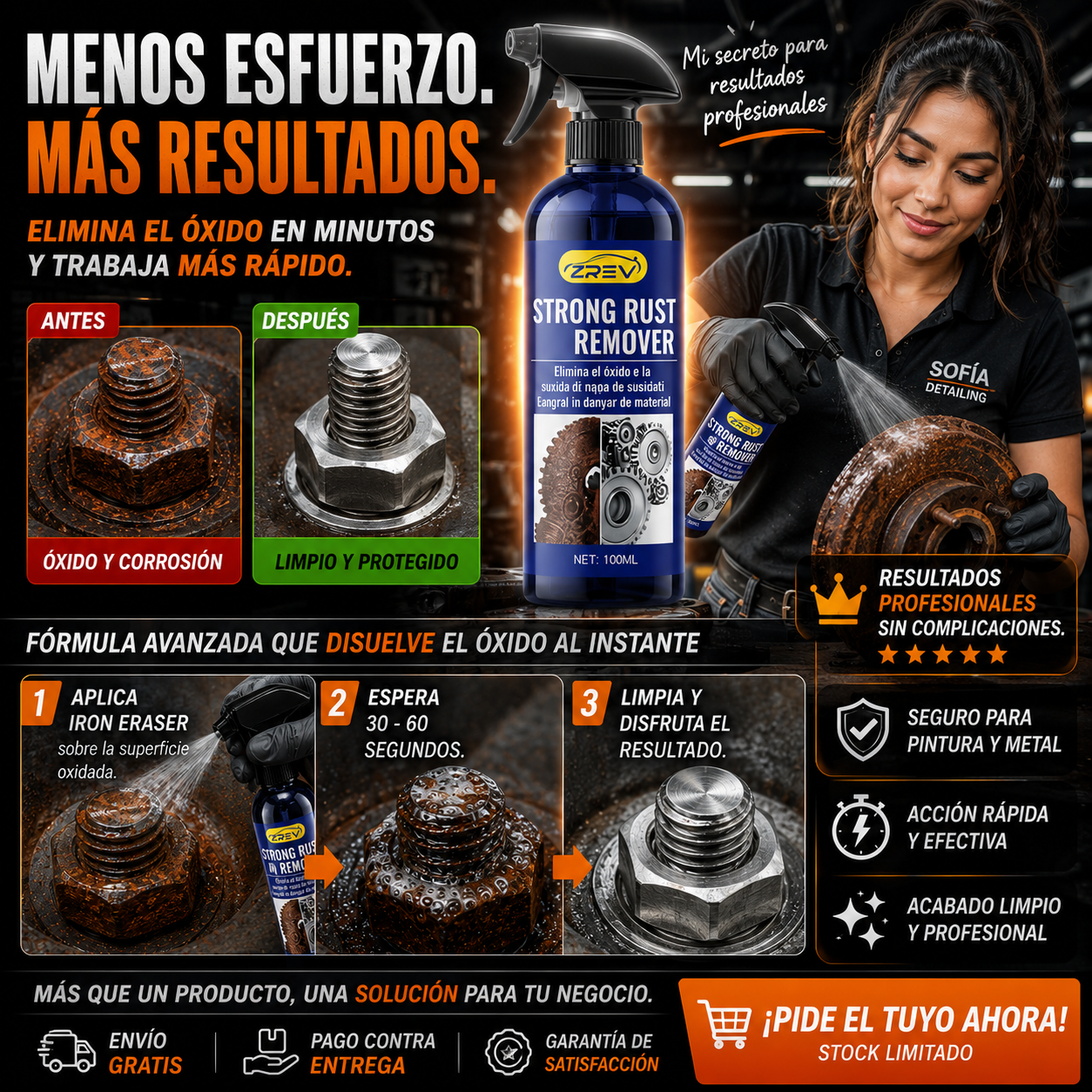 🏆Venta flash: 75 % de descuento⚡ ¡Más de 50 000 VENDIDOS! 🎉Auto-Rostentferner-Reiniger-Spray