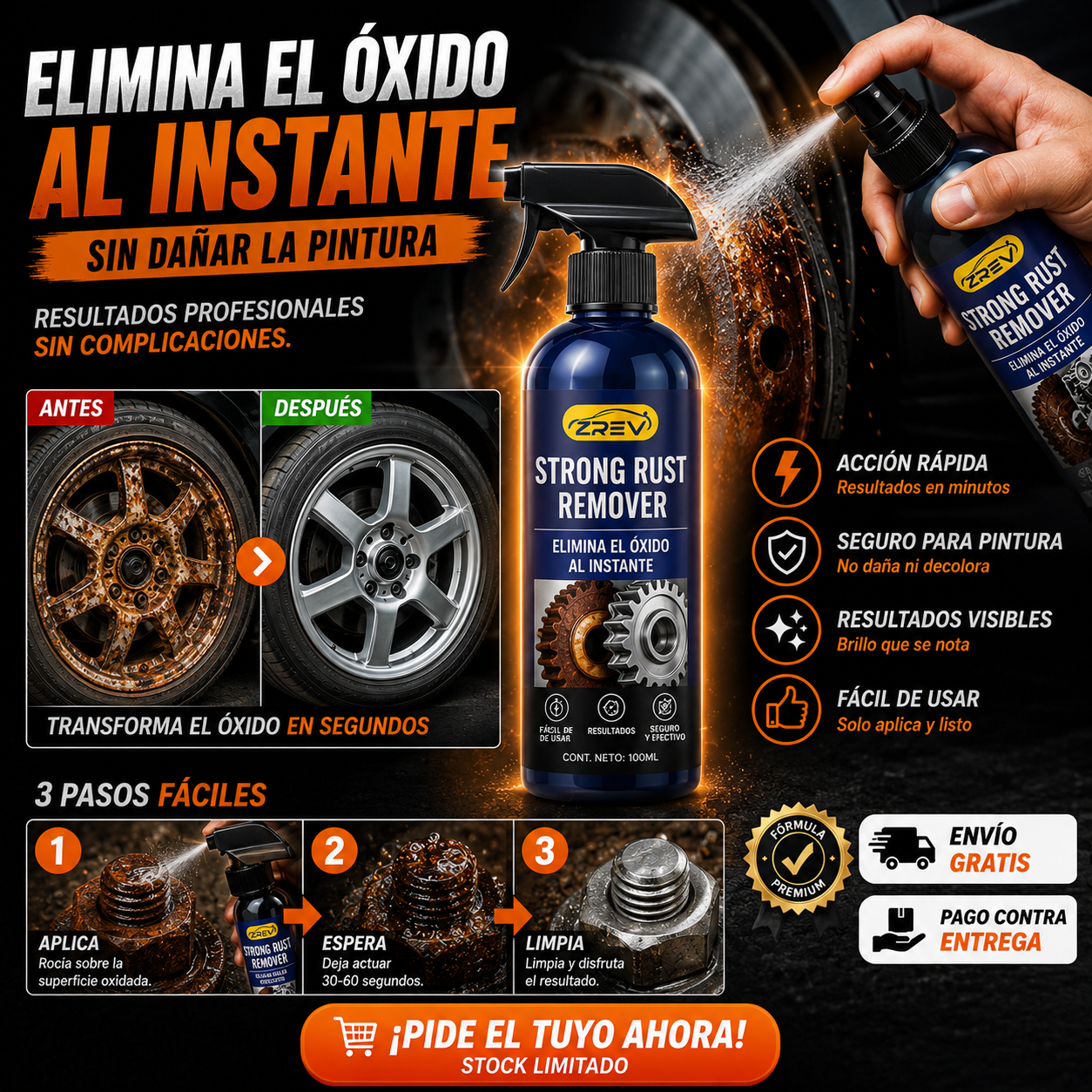 🏆Venta flash: 75 % de descuento⚡ ¡Más de 50 000 VENDIDOS! 🎉Auto-Rostentferner-Reiniger-Spray